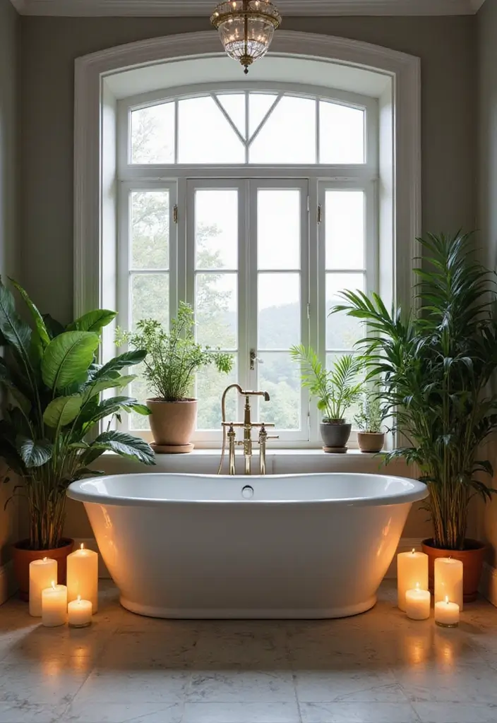 30+ Mediterranean Bathroom Design Ideas You’ll Love 28 30+ Mediterranean Bathroom Design Ideas You’ll Love - 28. Statement Bathtub