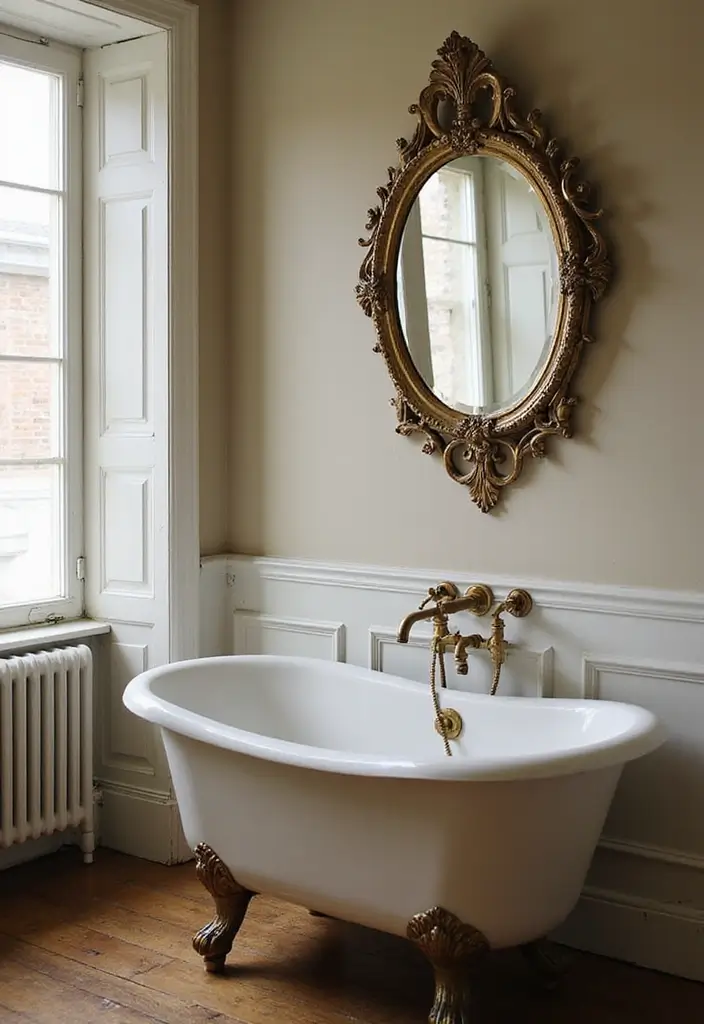 30+ Mediterranean Bathroom Design Ideas You’ll Love 4 30+ Mediterranean Bathroom Design Ideas You’ll Love - 4. Vintage-Inspired Fixtures