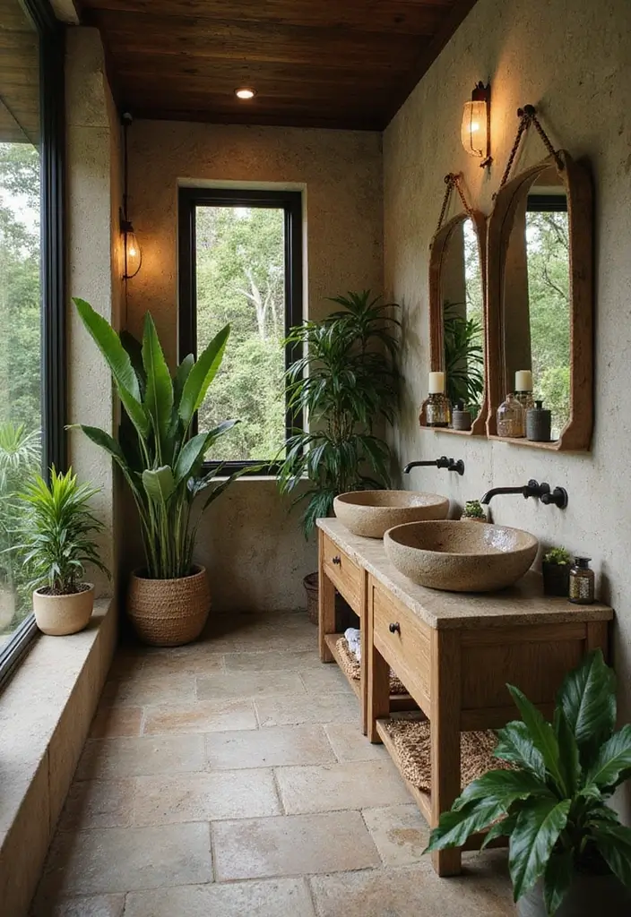 30+ Mediterranean Bathroom Design Ideas You’ll Love 7 30+ Mediterranean Bathroom Design Ideas You’ll Love - 7. Nature-Inspired Decor