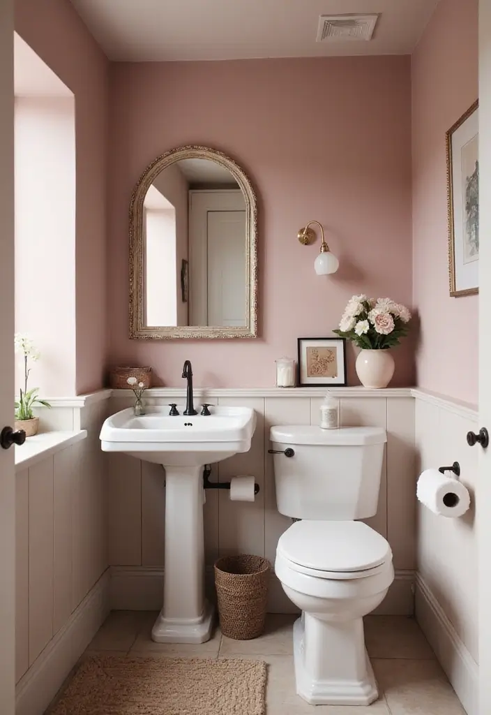 30+ Powder Bathroom Ideas That Impress Guests 12 30+ Powder Bathroom Ideas That Impress Guests - 12. Monochrome Magic