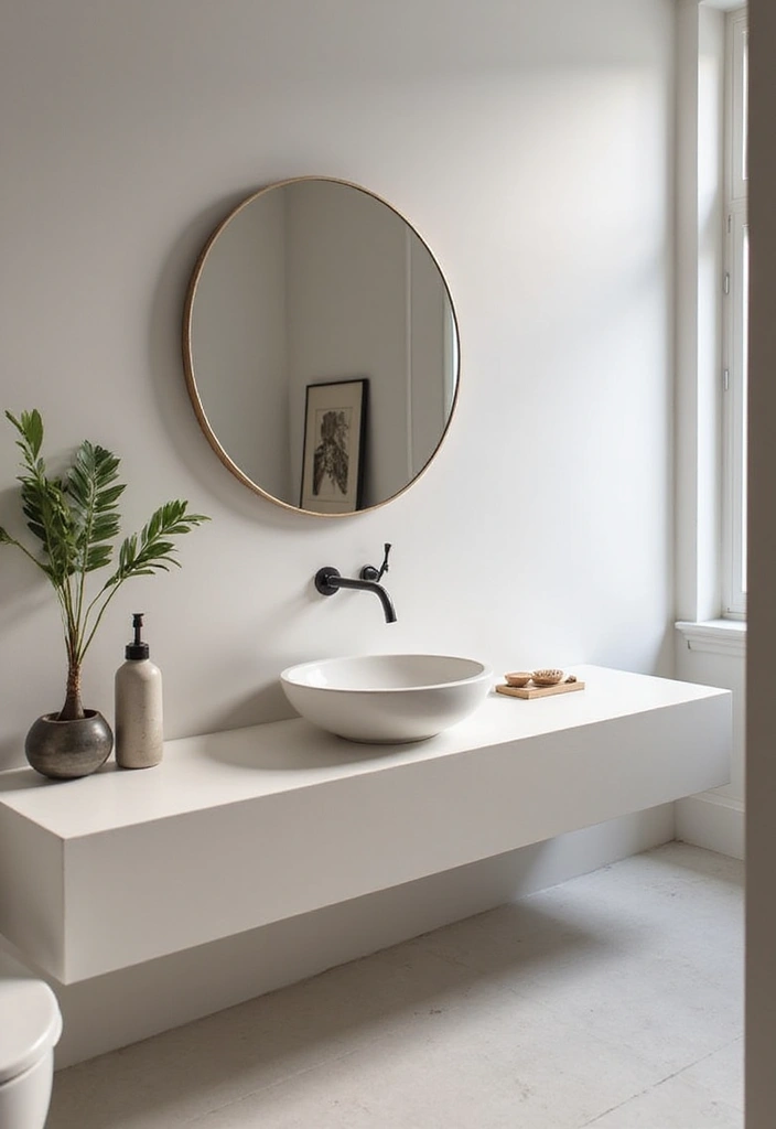 30+ Powder Bathroom Ideas That Impress Guests 2 30+ Powder Bathroom Ideas That Impress Guests - 2. Elegant Floating Sinks
