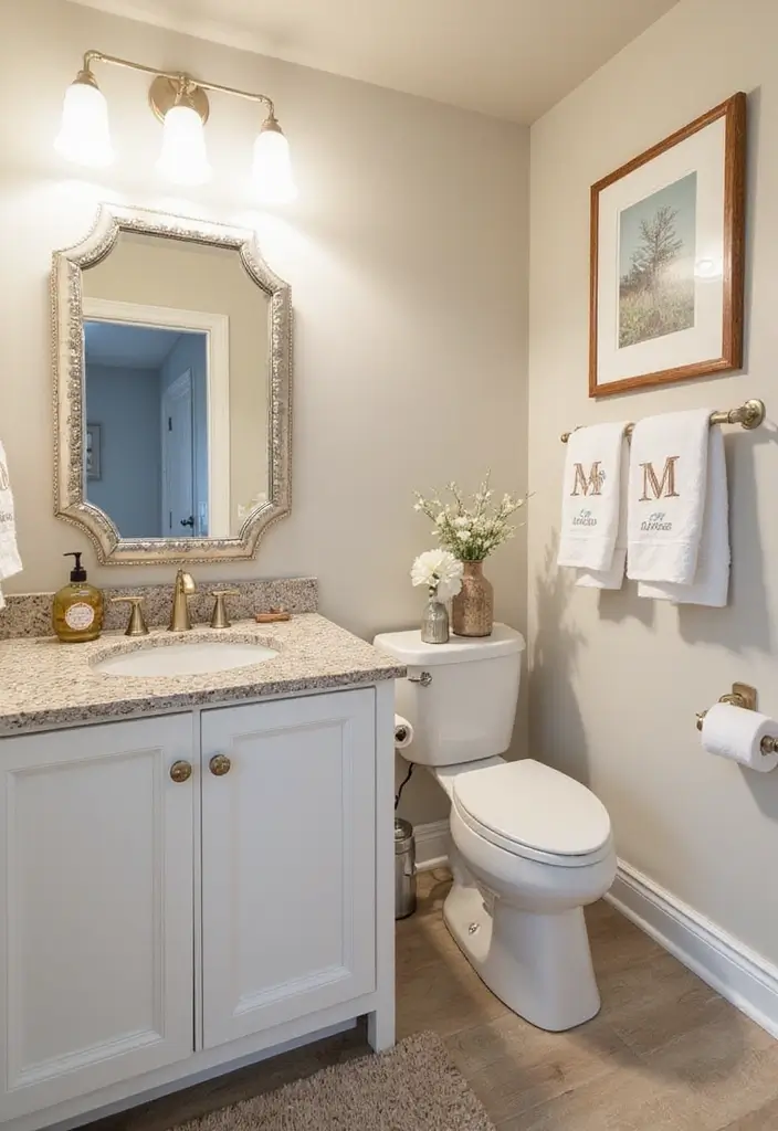 30+ Powder Bathroom Ideas That Impress Guests 25 30+ Powder Bathroom Ideas That Impress Guests - 25. Personalized Decor
