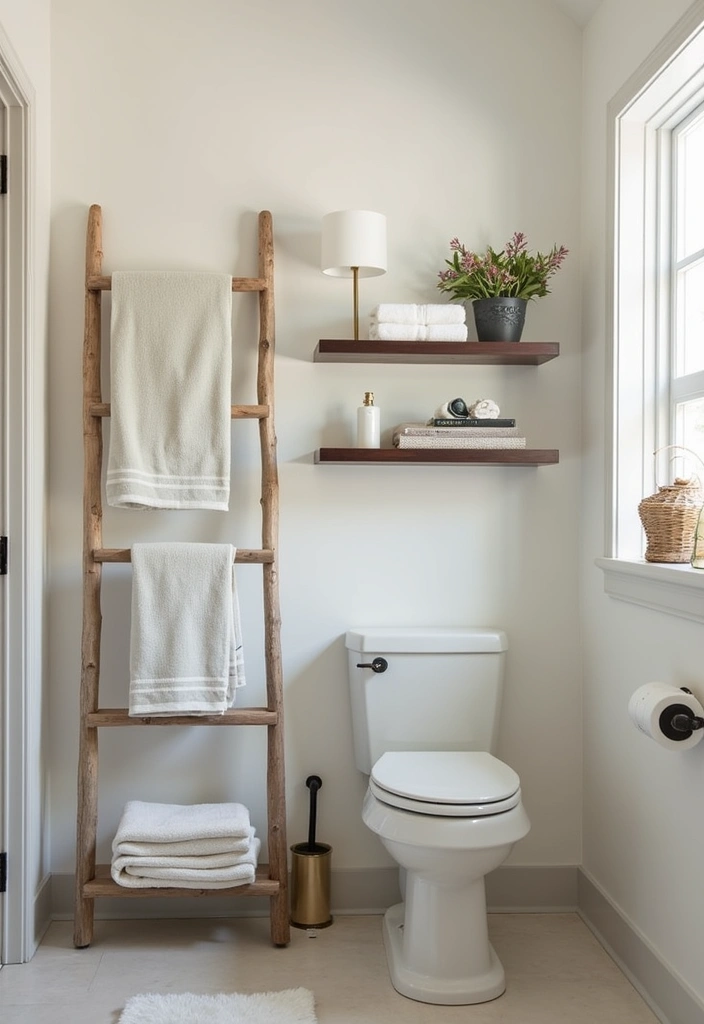 30+ Powder Bathroom Ideas That Impress Guests 27 30+ Powder Bathroom Ideas That Impress Guests - 27. Creative Towel Storage