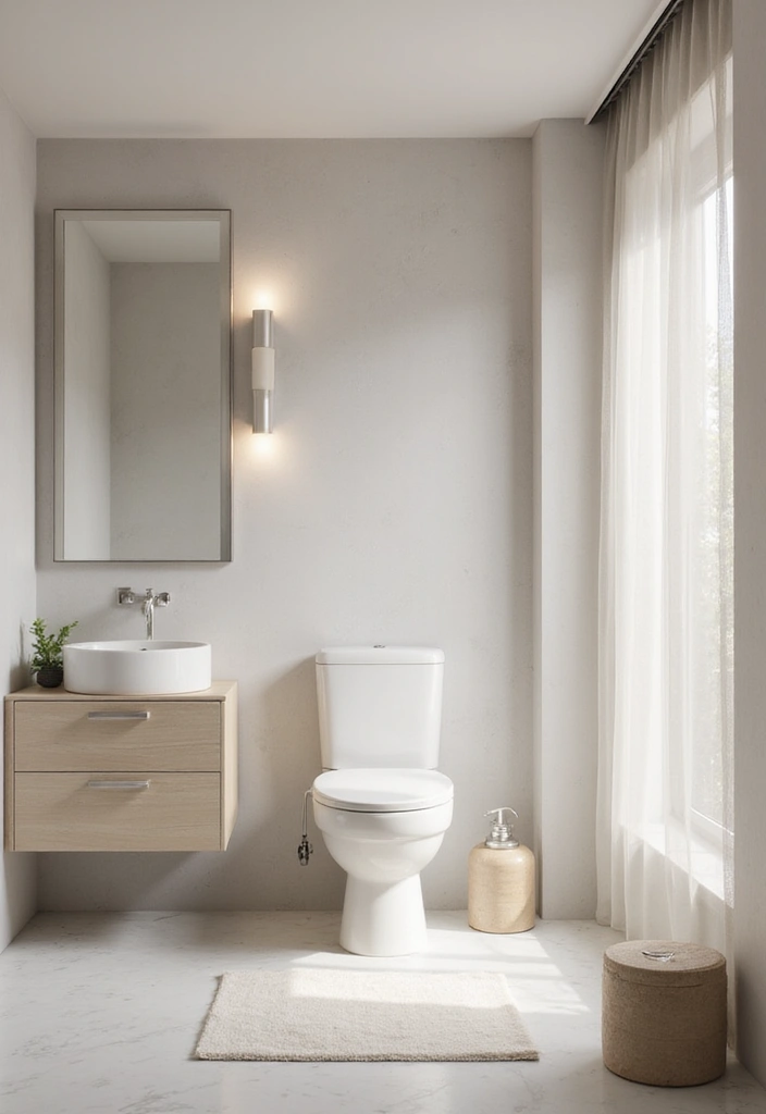 30+ Powder Bathroom Ideas That Impress Guests 30 30+ Powder Bathroom Ideas That Impress Guests - 30. Minimalist Designs