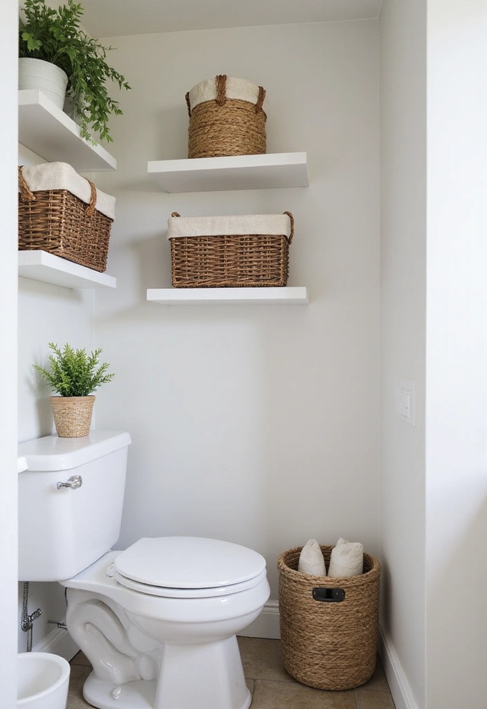 30+ Powder Bathroom Ideas That Impress Guests 7 30+ Powder Bathroom Ideas That Impress Guests - 7. Compact Storage Solutions