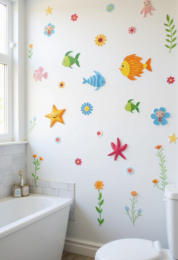 30+ Quirky Bathroom Ideas That Make You Smile 11 30+ Quirky Bathroom Ideas That Make You Smile - 11. Playful Wall Decals