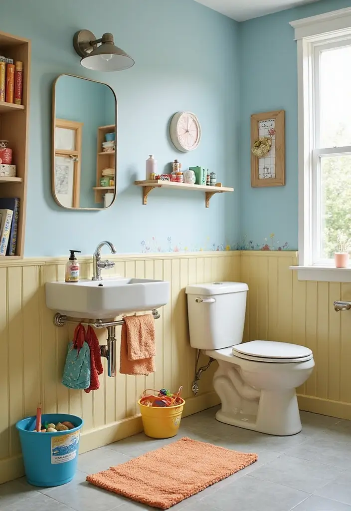 30+ Quirky Bathroom Ideas That Make You Smile 22 30+ Quirky Bathroom Ideas That Make You Smile - 22. Kid-Friendly Decor