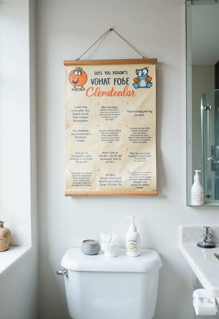 30+ Quirky Bathroom Ideas That Make You Smile 29 30+ Quirky Bathroom Ideas That Make You Smile - 29. Quirky Bathroom Calendars