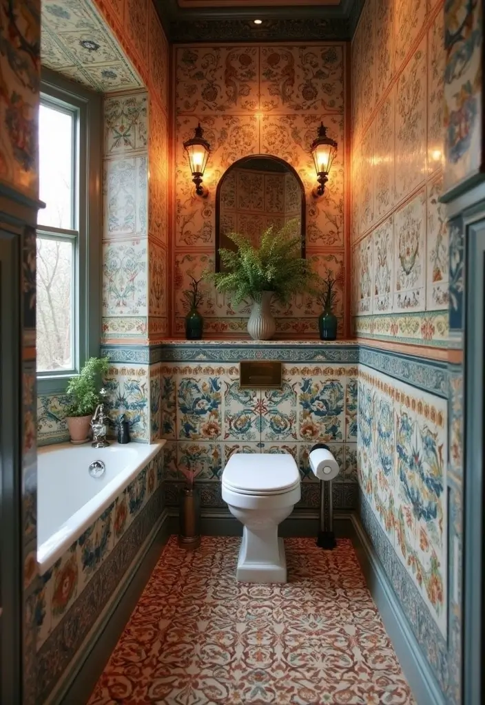 30+ Small Bathroom Tile Ideas That Look Spacious 14 30+ Small Bathroom Tile Ideas That Look Spacious - 14. Vintage Inspired Tiles