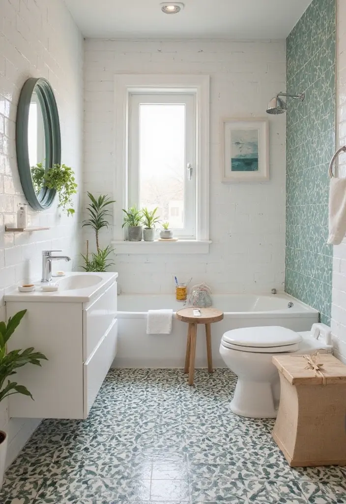 30+ Small Bathroom Tile Ideas That Look Spacious 16 30+ Small Bathroom Tile Ideas That Look Spacious - 16. Peel and Stick Tiles