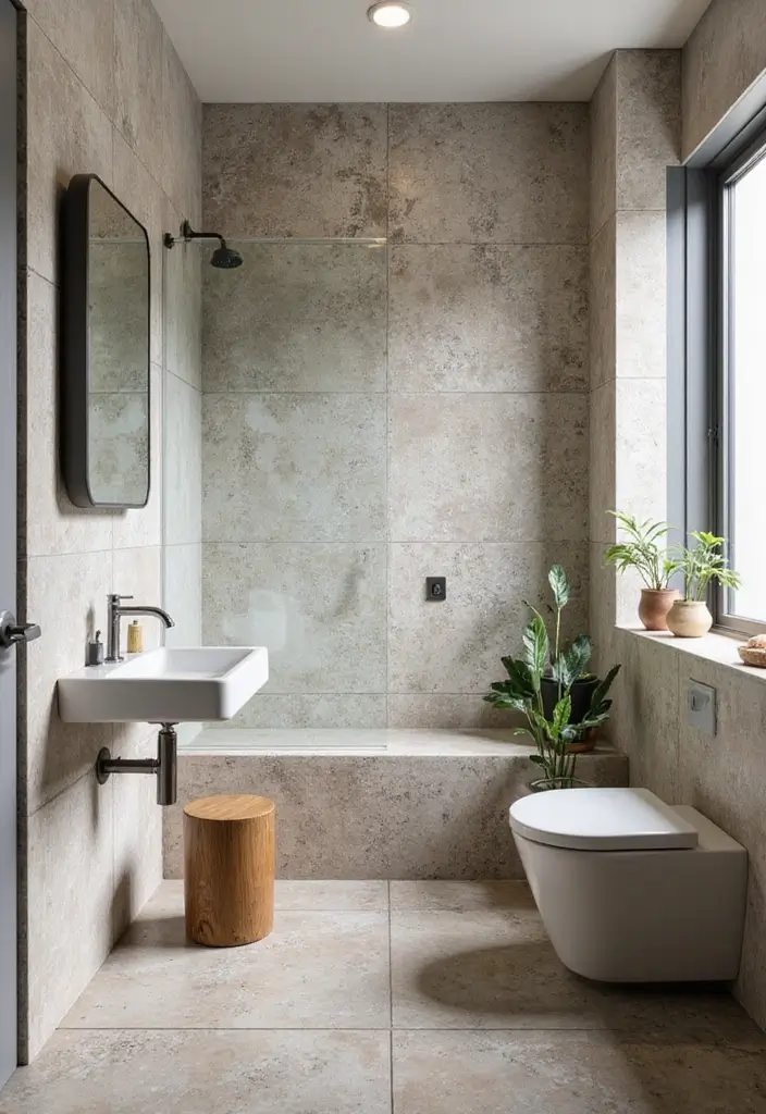 30+ Small Bathroom Tile Ideas That Look Spacious 22 30+ Small Bathroom Tile Ideas That Look Spacious - 22. Eco-Friendly Cement Tiles