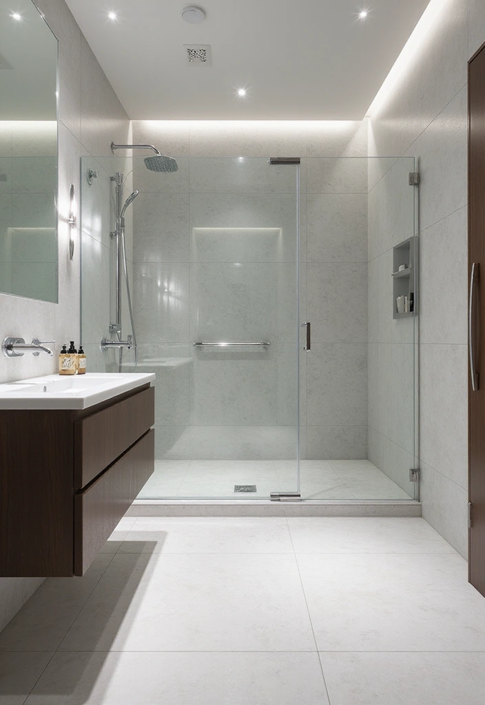 30+ Small Bathroom Tile Ideas That Look Spacious 6 30+ Small Bathroom Tile Ideas That Look Spacious - 6. Mirror-Reflective Tiles
