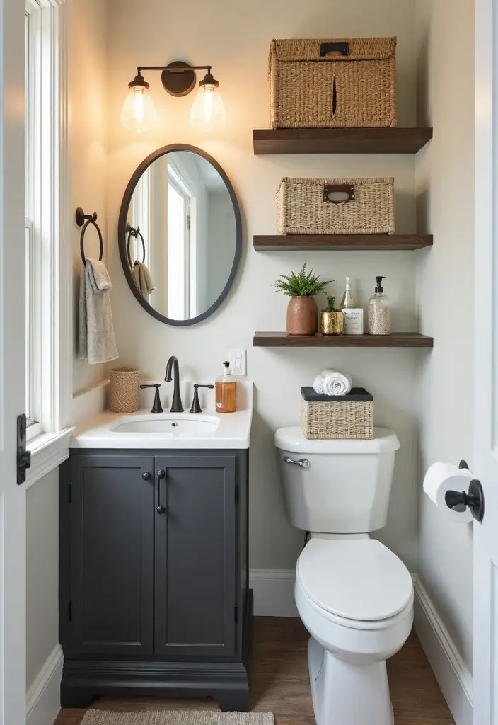 30+ Tiny Half Bathroom Ideas That Make a Big Impact 12 30+ Tiny Half Bathroom Ideas That Make a Big Impact - 12. Smart Storage Solutions