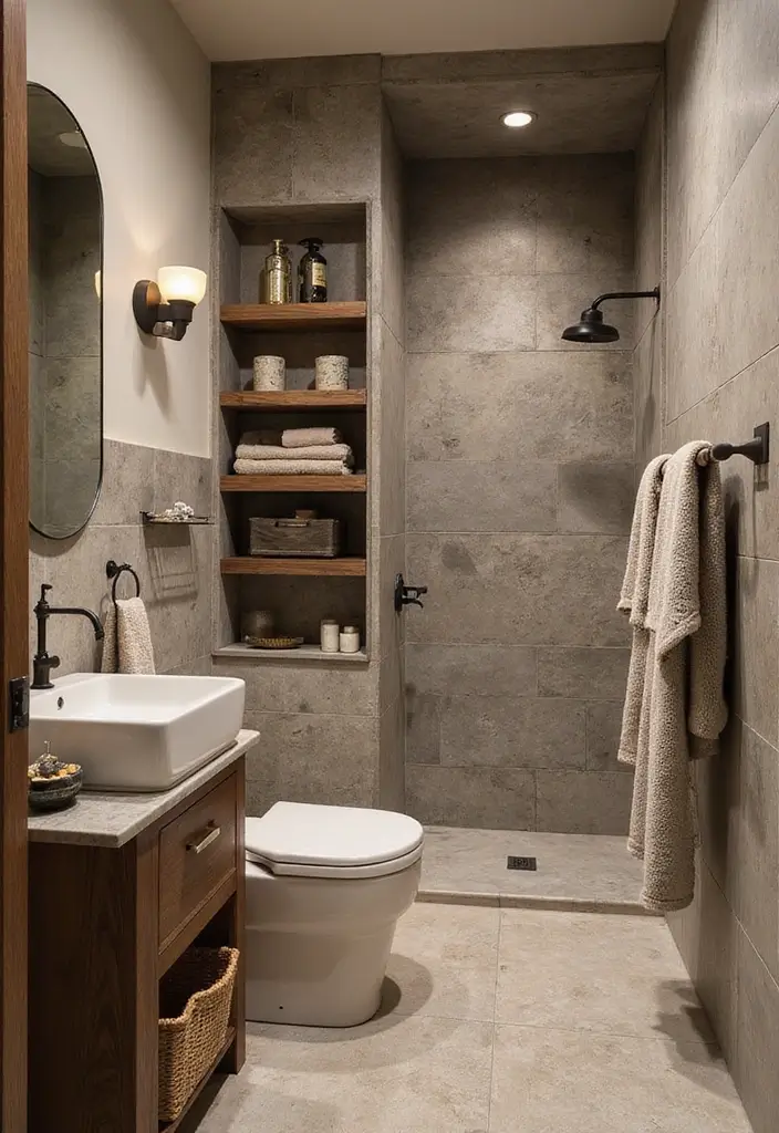 30+ Tiny Half Bathroom Ideas That Make a Big Impact 13 30+ Tiny Half Bathroom Ideas That Make a Big Impact - 13. Textured Accents for Depth