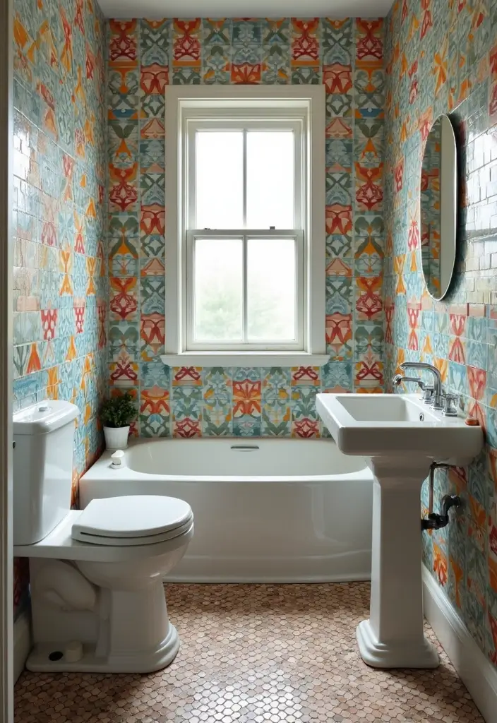 30+ Tiny Half Bathroom Ideas That Make a Big Impact 18 30+ Tiny Half Bathroom Ideas That Make a Big Impact - 18. Custom Tile Designs