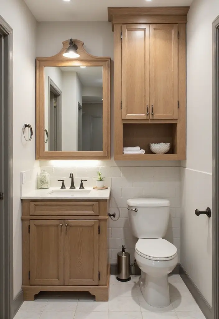 30+ Tiny Half Bathroom Ideas That Make a Big Impact 22 30+ Tiny Half Bathroom Ideas That Make a Big Impact - 22. Hidden Storage Solutions