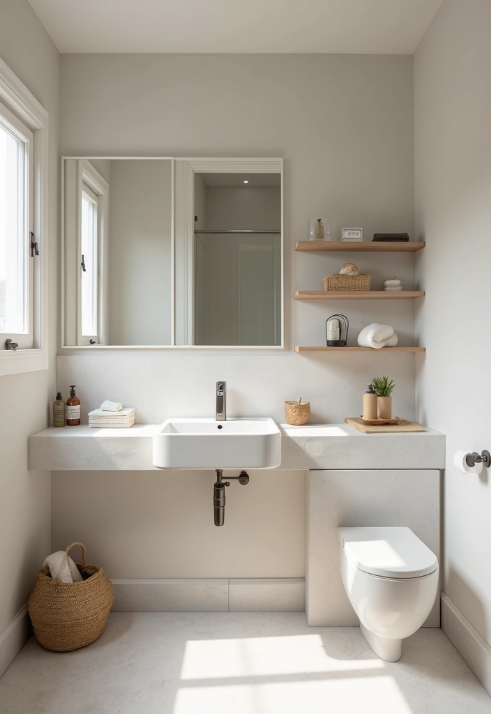 30+ Tiny Half Bathroom Ideas That Make a Big Impact 26 30+ Tiny Half Bathroom Ideas That Make a Big Impact - 26. Minimalistic Decor for Clarity