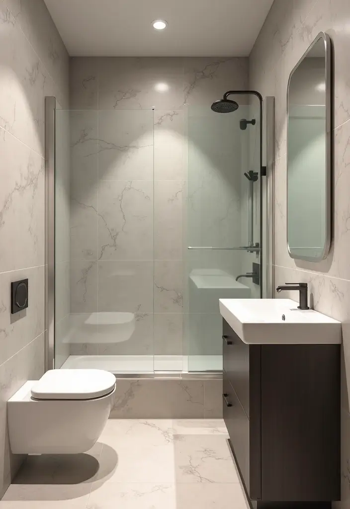 30+ Tiny Half Bathroom Ideas That Make a Big Impact 29 30+ Tiny Half Bathroom Ideas That Make a Big Impact - 29. Space-Enhancing Layouts