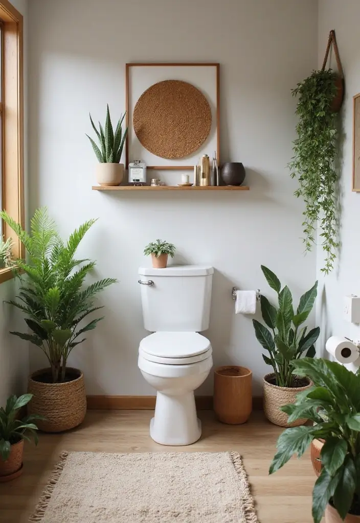 30+ Tiny Half Bathroom Ideas That Make a Big Impact 7 30+ Tiny Half Bathroom Ideas That Make a Big Impact - 7. Natural Elements for Serenity