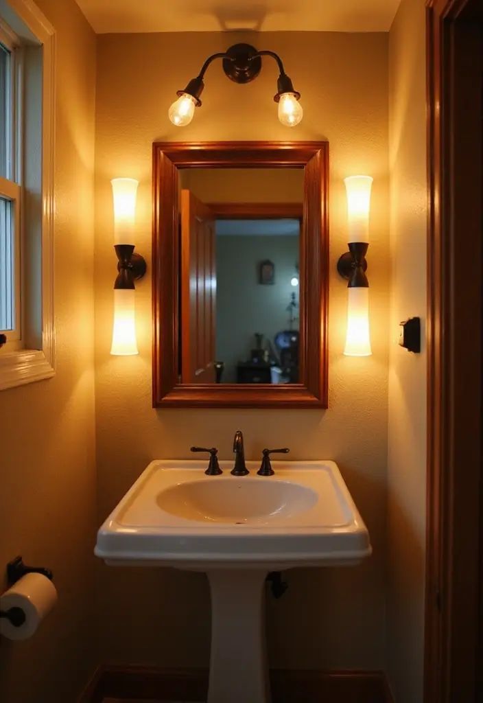 30+ Tiny Half Bathroom Ideas That Make a Big Impact 8 30+ Tiny Half Bathroom Ideas That Make a Big Impact - 8. Smart Lighting Solutions
