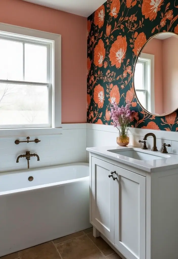 30+ Wallpaper Bathroom Ideas That Instantly Upgrade Your Space 10 30+ Wallpaper Bathroom Ideas That Instantly Upgrade Your Space - 10. Accent Walls with Bold Designs