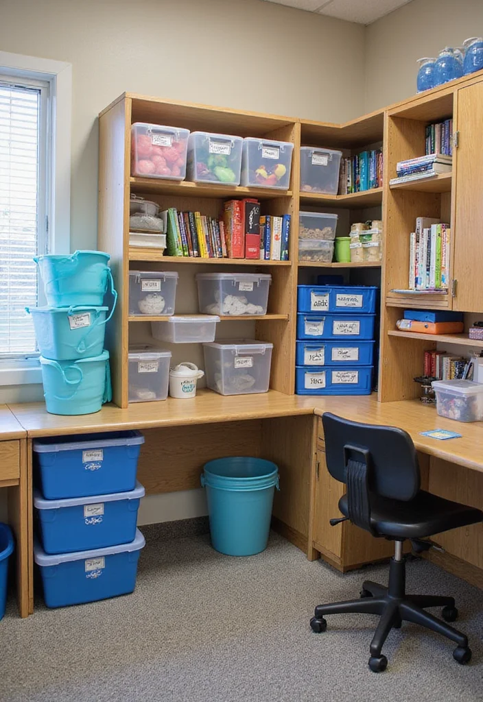 10 Elementary Office Decorating Ideas for Friendly Organized Spaces - 9. Smart Storage Solutions