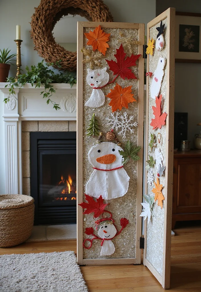 10 Fireplace Cover Ideas for Clean Seasonal Solutions - 10. DIY Seasonal Screens