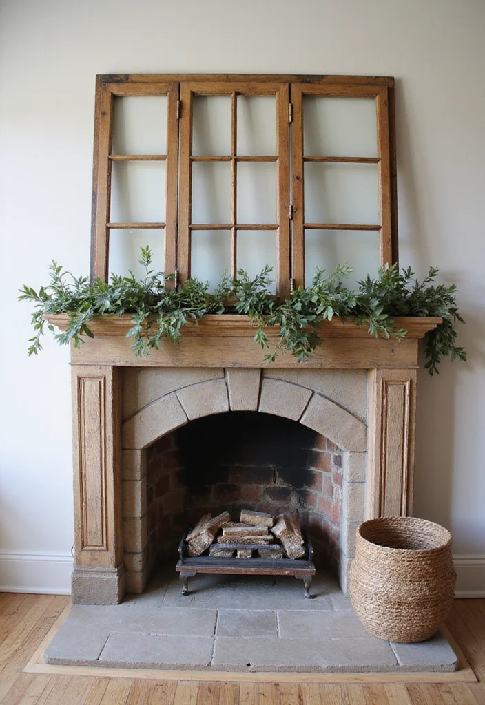 10 Fireplace Cover Ideas for Clean Seasonal Solutions - 3. Reclaimed Window Frames