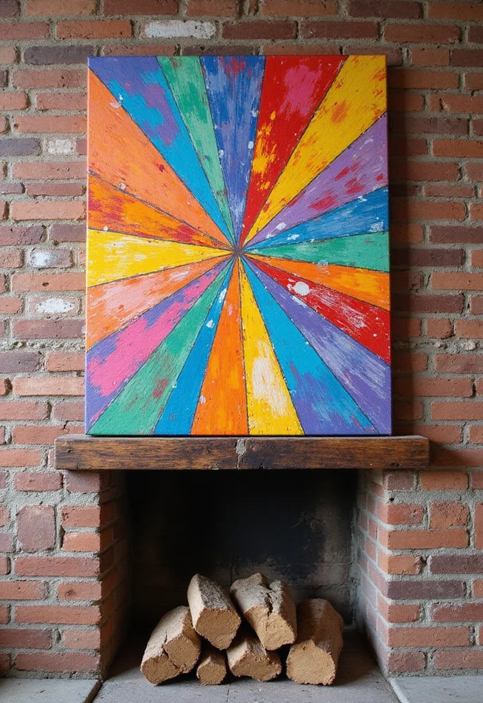 10 Fireplace Cover Ideas for Clean Seasonal Solutions - 8. Painted Canvas Covers