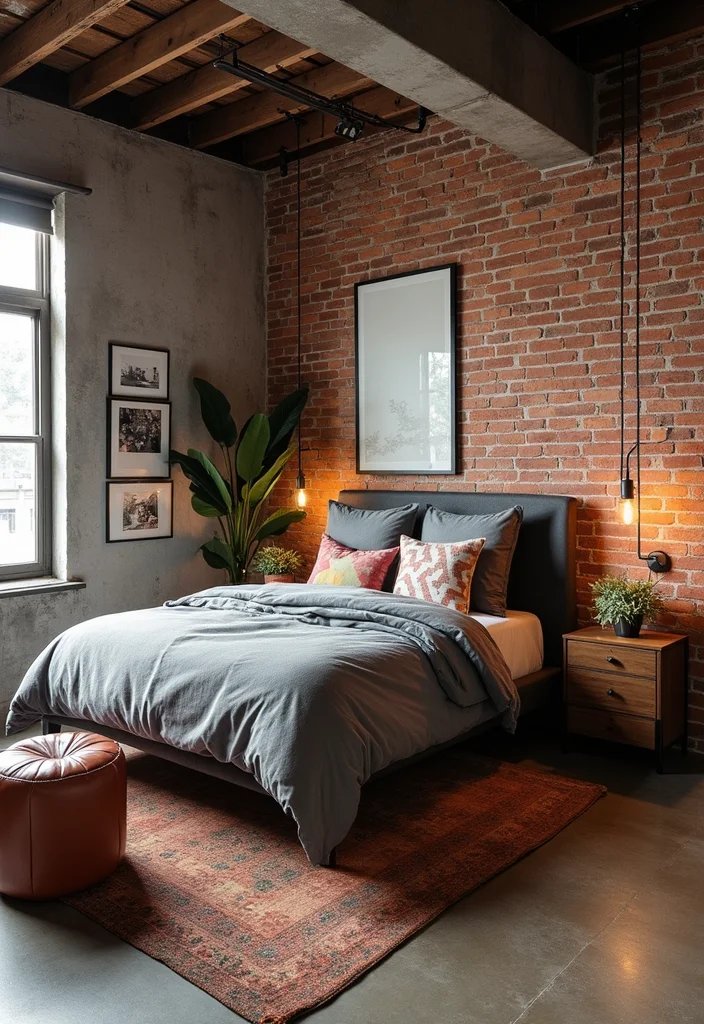 12 Basement Guest Suite Ideas for Private Comfortable Stays - 3. Industrial Chic Space