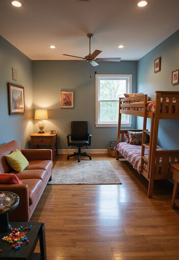 12 Basement Guest Suite Ideas for Private Comfortable Stays - 7. Family-Friendly Fun Zone