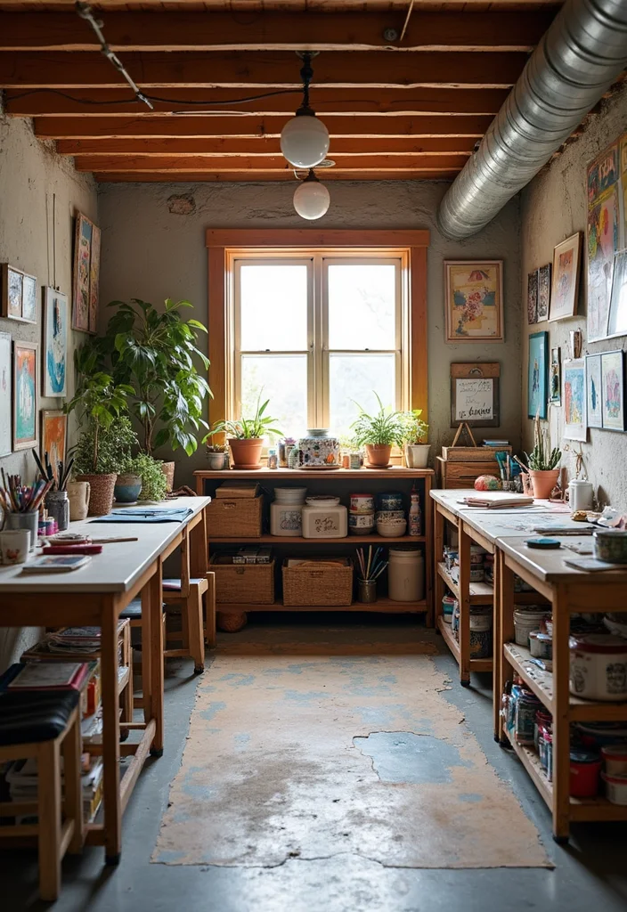 12 Basement Guest Suite Ideas for Private Comfortable Stays - 8. Artistic Haven