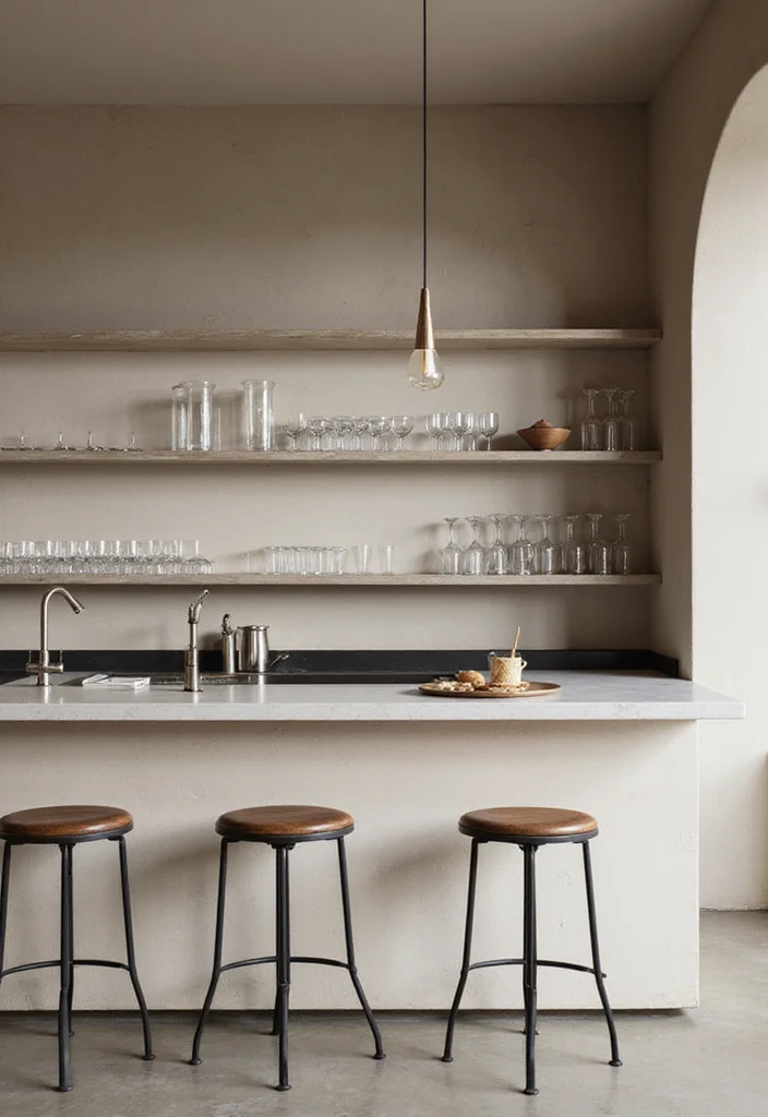 12 Basement Wet Bar Ideas for Fun Social Entertaining - 6. Modern Minimalist Bar