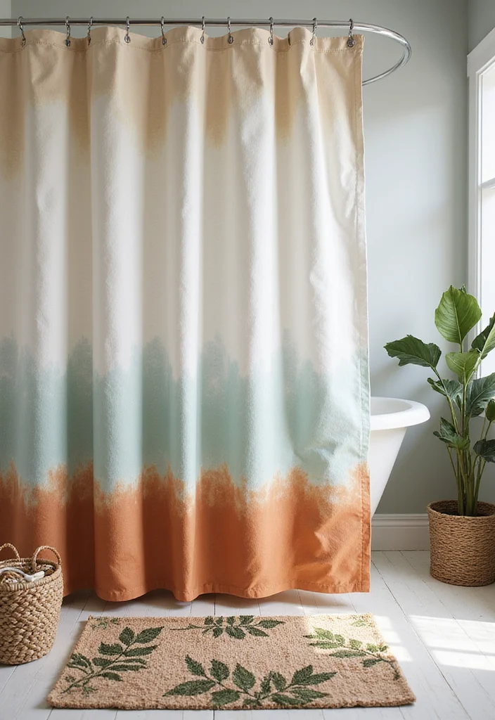 12 Bathroom Shower Curtain and Rug Ideas for Coordinated Style - 9. Eco-Friendly Dyes