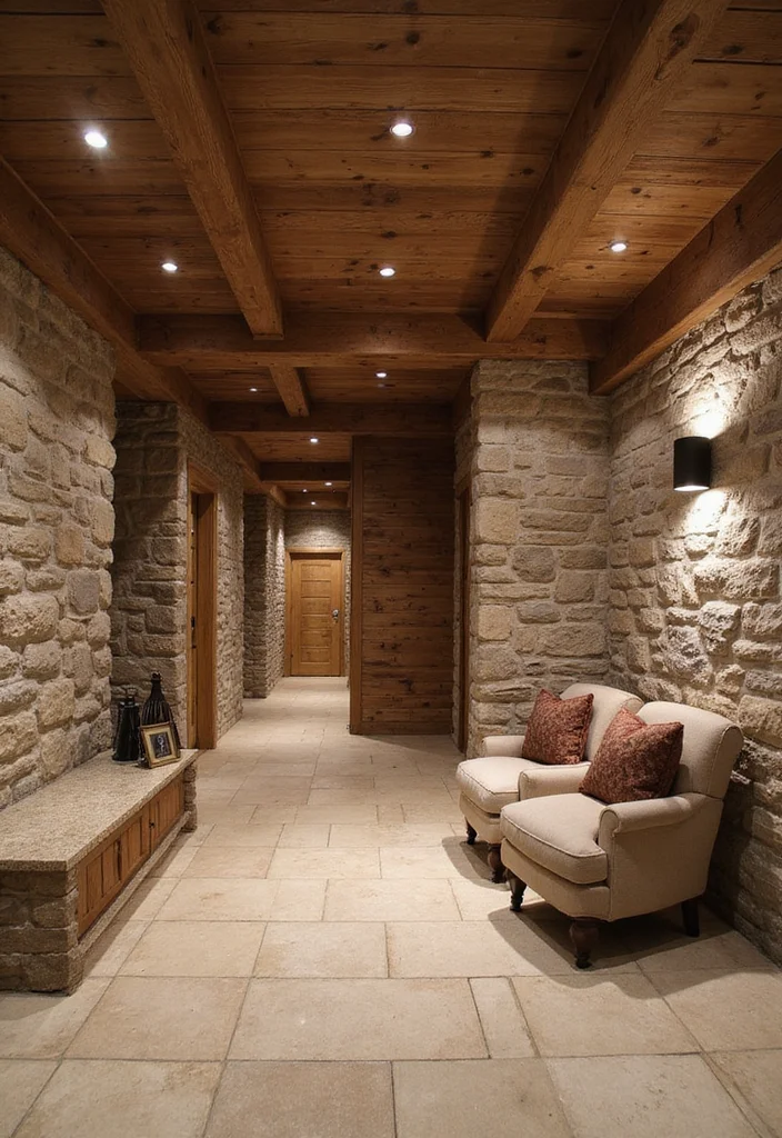 12 Dark Basement Ideas for Warm Brightened Makeovers - 11. Incorporating Natural Elements