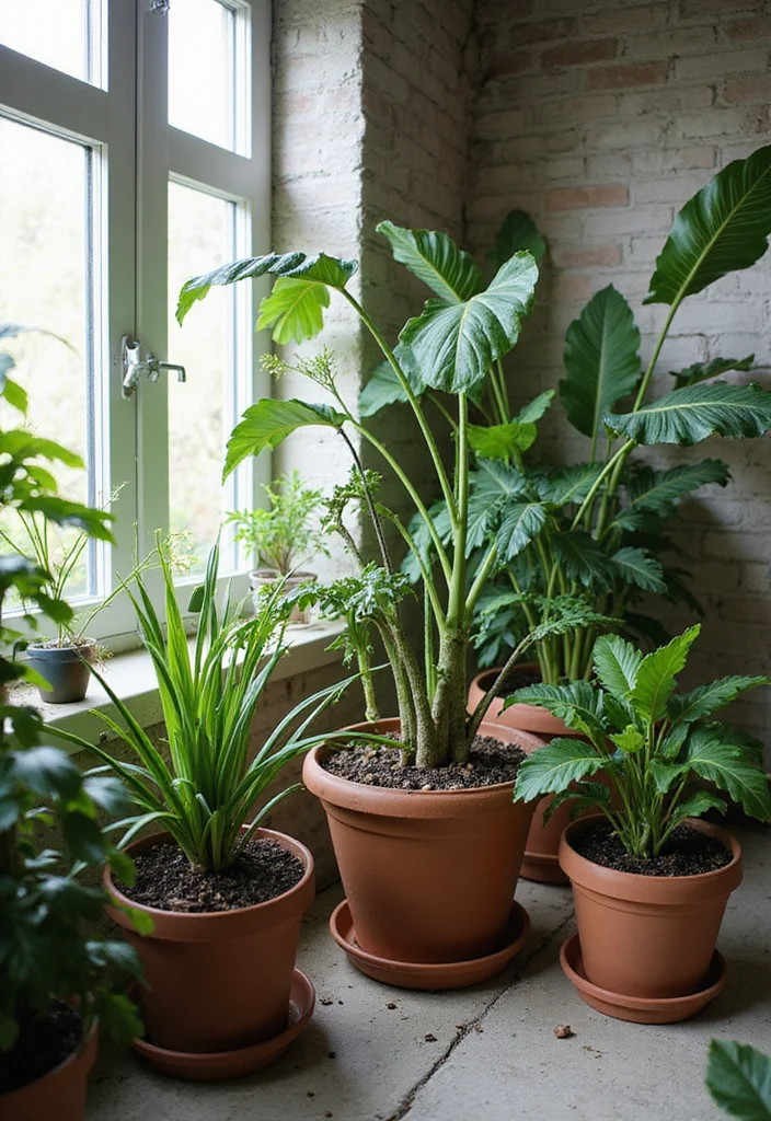 12 Dark Basement Ideas for Warm Brightened Makeovers - 6. Indoor Plants for Freshness