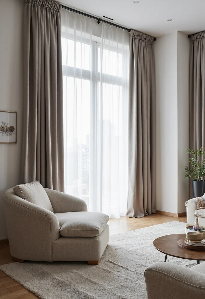 12 Divider Curtain Ideas for Easy Space Separation - 12. Multi-Functional Curtain Systems