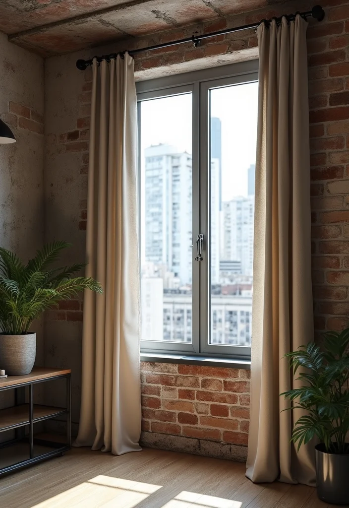 12 Divider Curtain Ideas for Easy Space Separation - 5. Industrial Chic