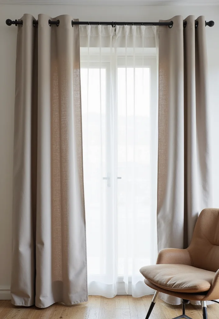 12 Divider Curtain Ideas for Easy Space Separation - 7. Minimalist Solid Panels