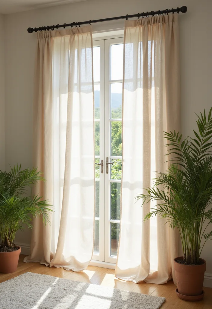 12 Door Curtain Ideas for Soft Decorative Transitions - 1. Linen Dreams