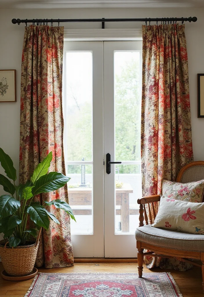 12 Door Curtain Ideas for Soft Decorative Transitions - 11. Upcycled Fabrics