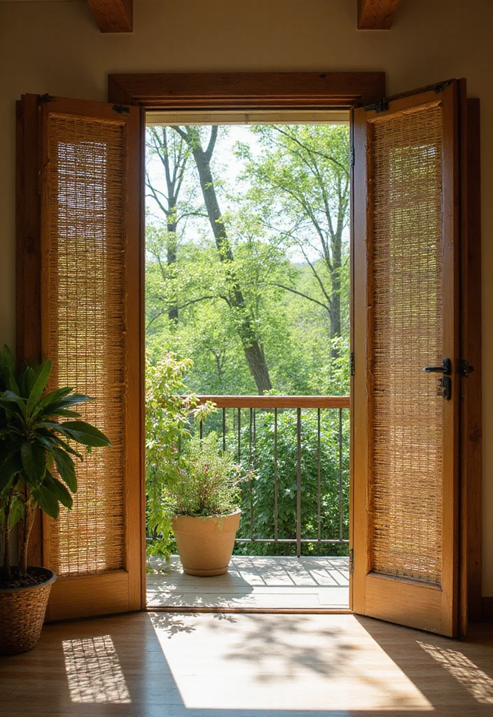 12 Door Curtain Ideas for Soft Decorative Transitions - 3. Bamboo Beauty