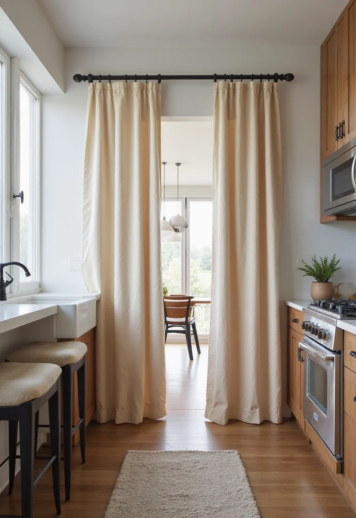 12 Door Curtain Ideas for Soft Decorative Transitions - 8. Canvas Coolness