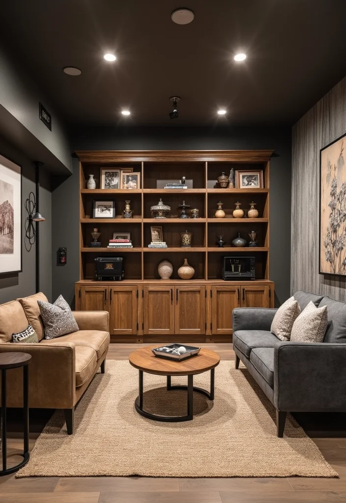 12 Exposed Basement Ceiling Ideas for Industrial Modern Style - 10. Combining Metal and Wood