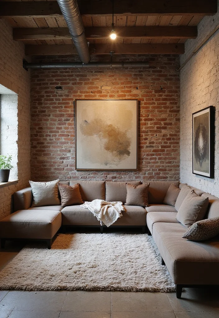 12 Exposed Basement Ceiling Ideas for Industrial Modern Style - 11. Soft Textiles