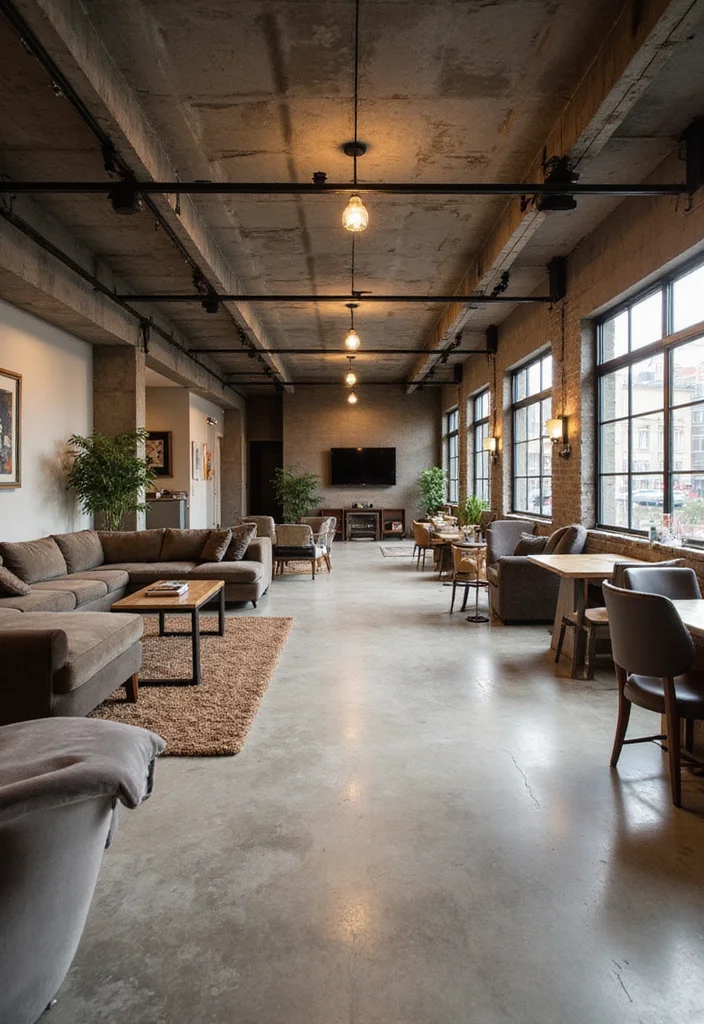 12 Exposed Basement Ceiling Ideas for Industrial Modern Style - 5. Open Concept Living