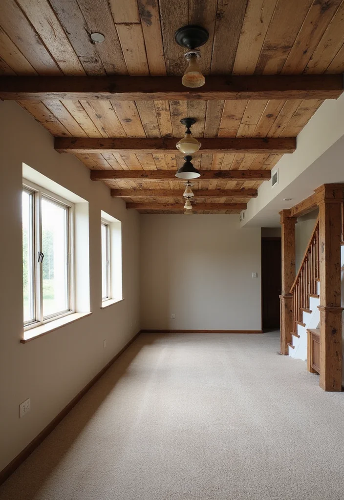 12 Exposed Basement Ceiling Ideas for Industrial Modern Style - 6. Unique Ceiling Treatments