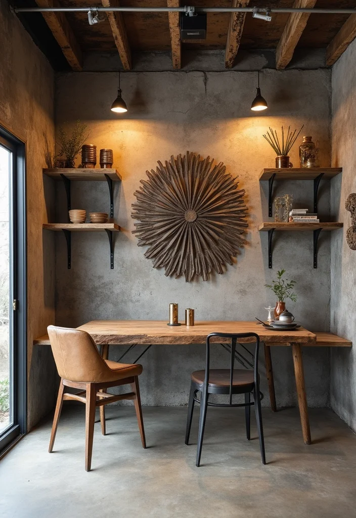 12 Exposed Basement Ceiling Ideas for Industrial Modern Style - 9. Industrial Wall Decor