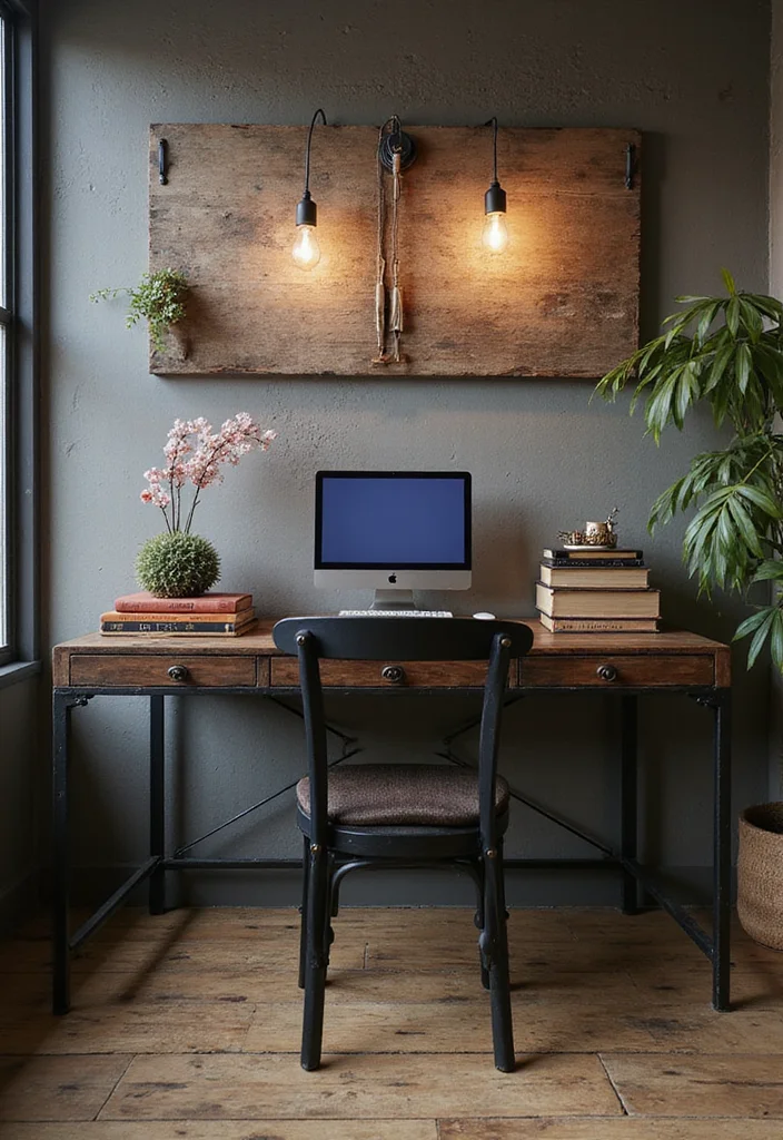 12 Home Office Desk Ideas for Better Workflow and Comfort - 4. Industrial Style