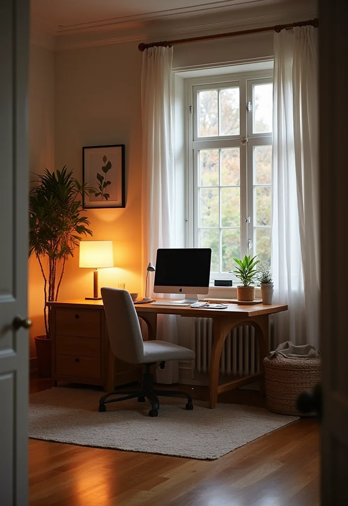 12 Living Room Office Ideas for Integrated Functional Design 56 12 Living Room Office Ideas for Integrated Functional Design - 6. Elegant Lighting Solutions